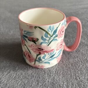 10 Strawberry Street 10SS Artisan Collection White/Pink/Blue/Green Floral Mug